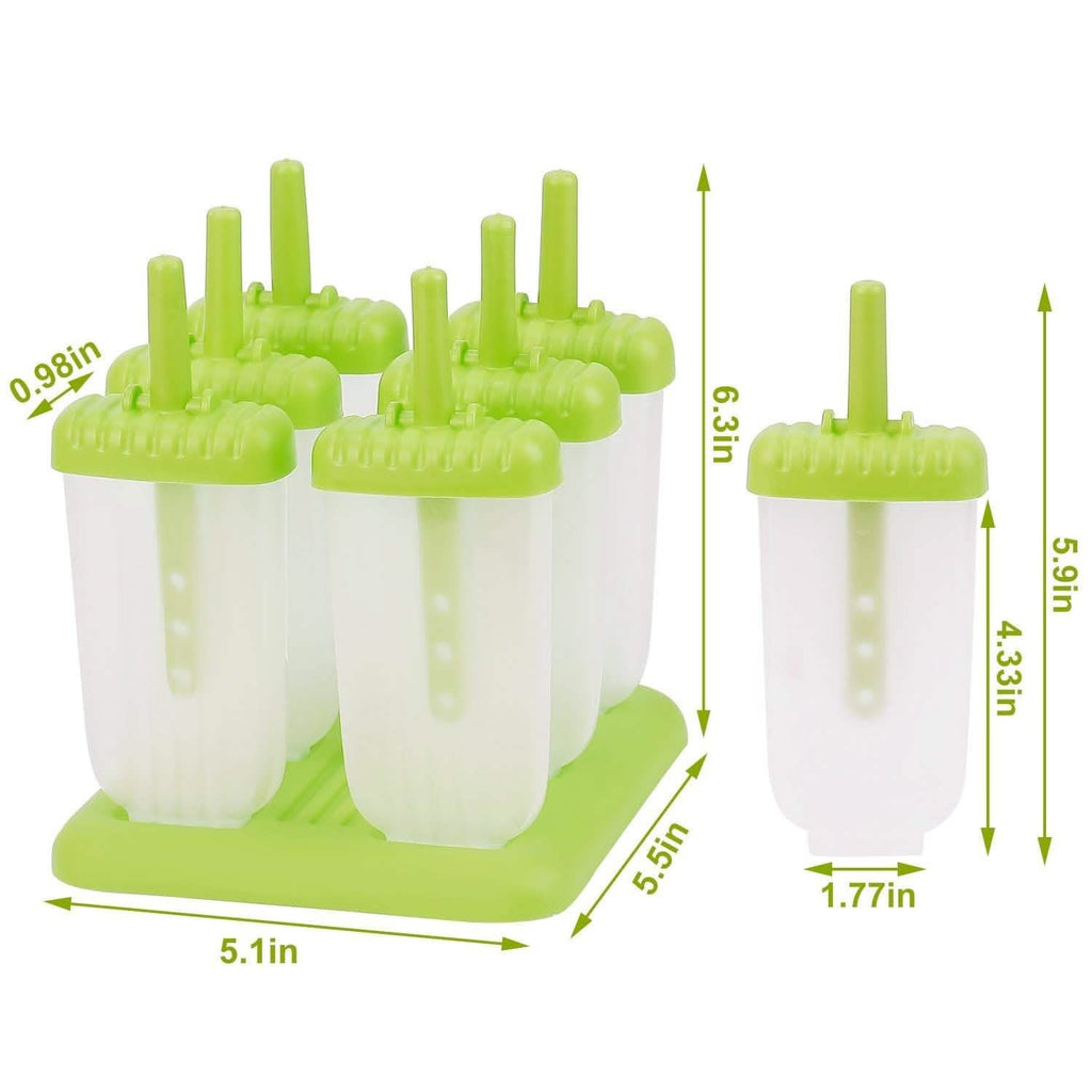 6-Piece Reusable Popsicle Mold Set