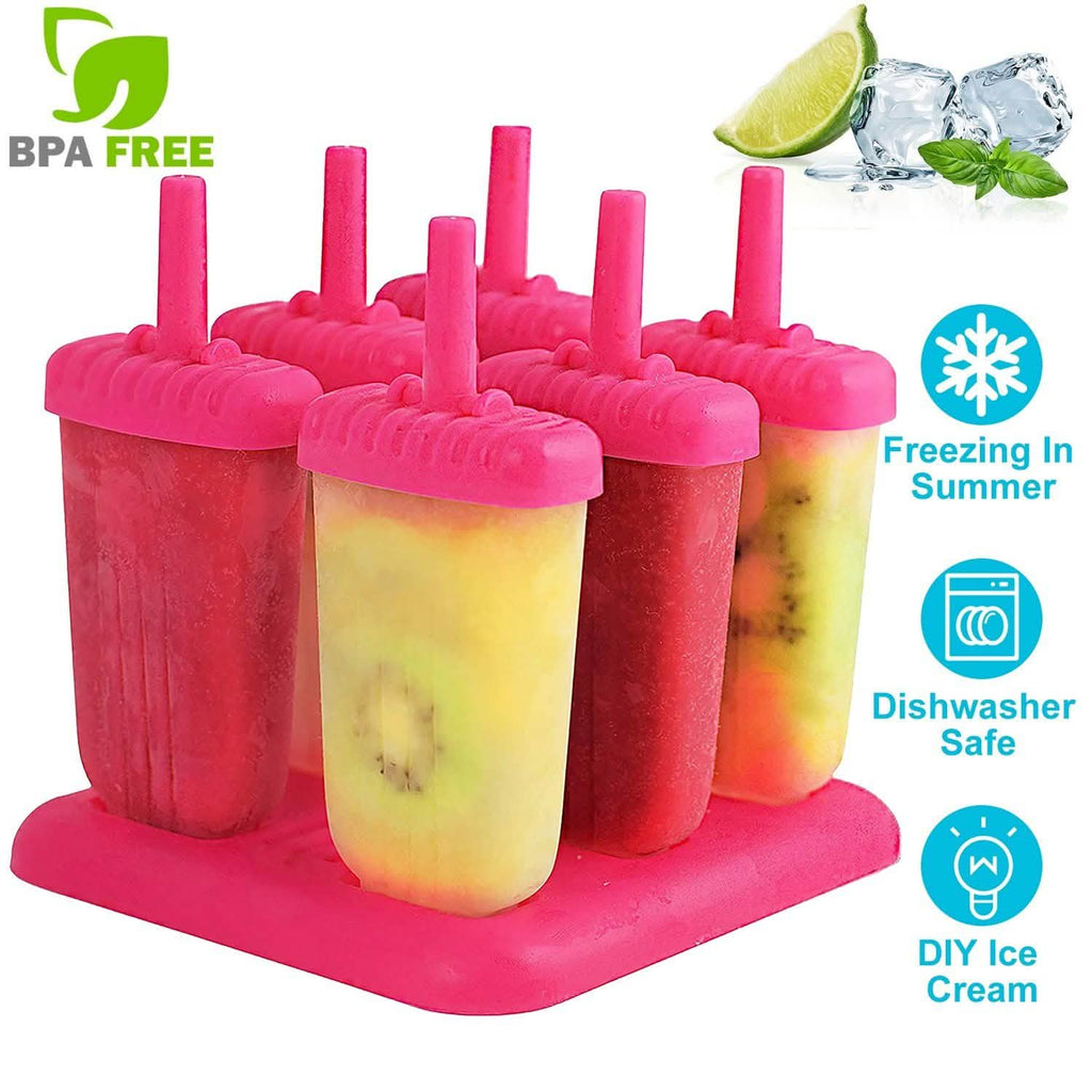 6-Piece Reusable Popsicle Mold Set