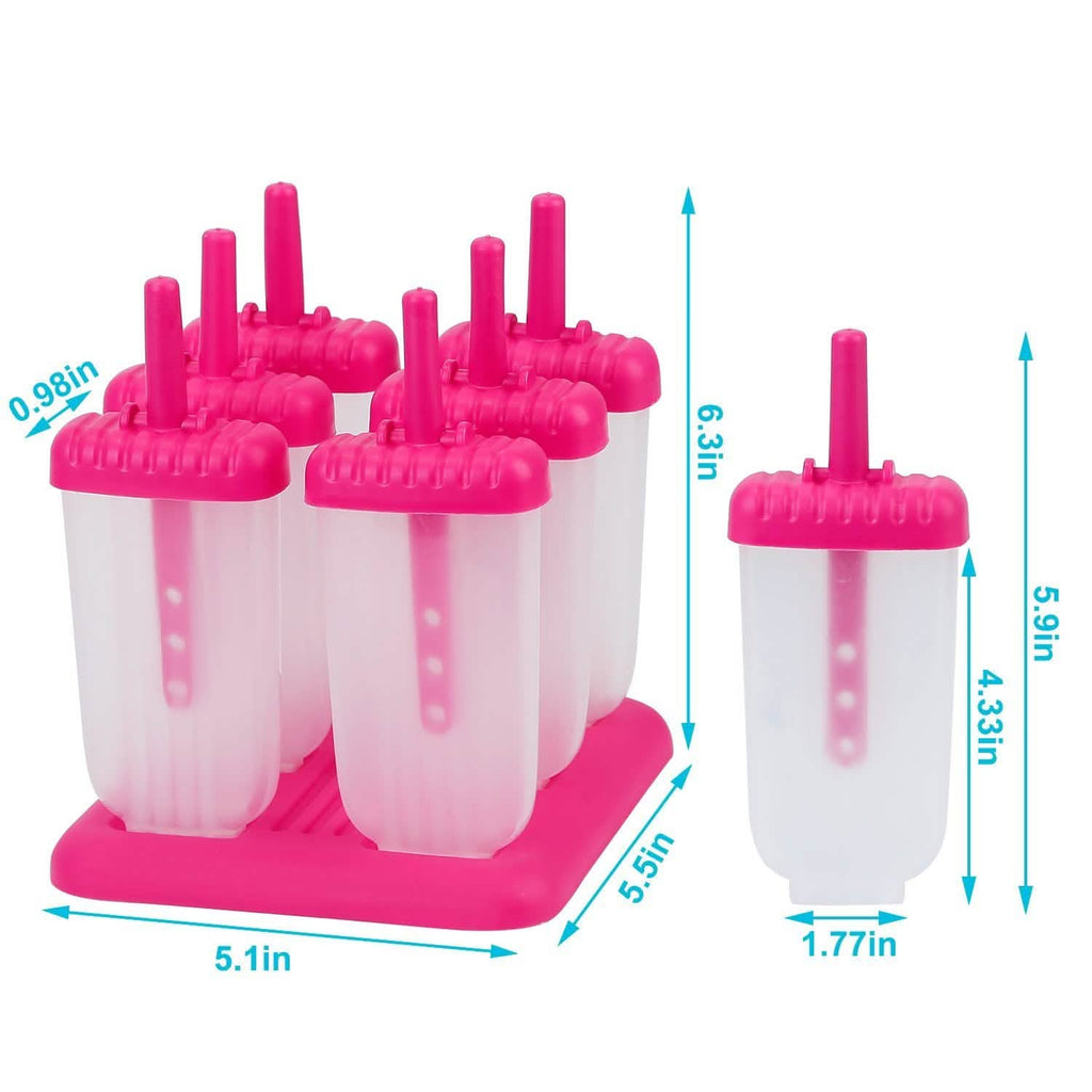 6-Piece Reusable Popsicle Mold Set