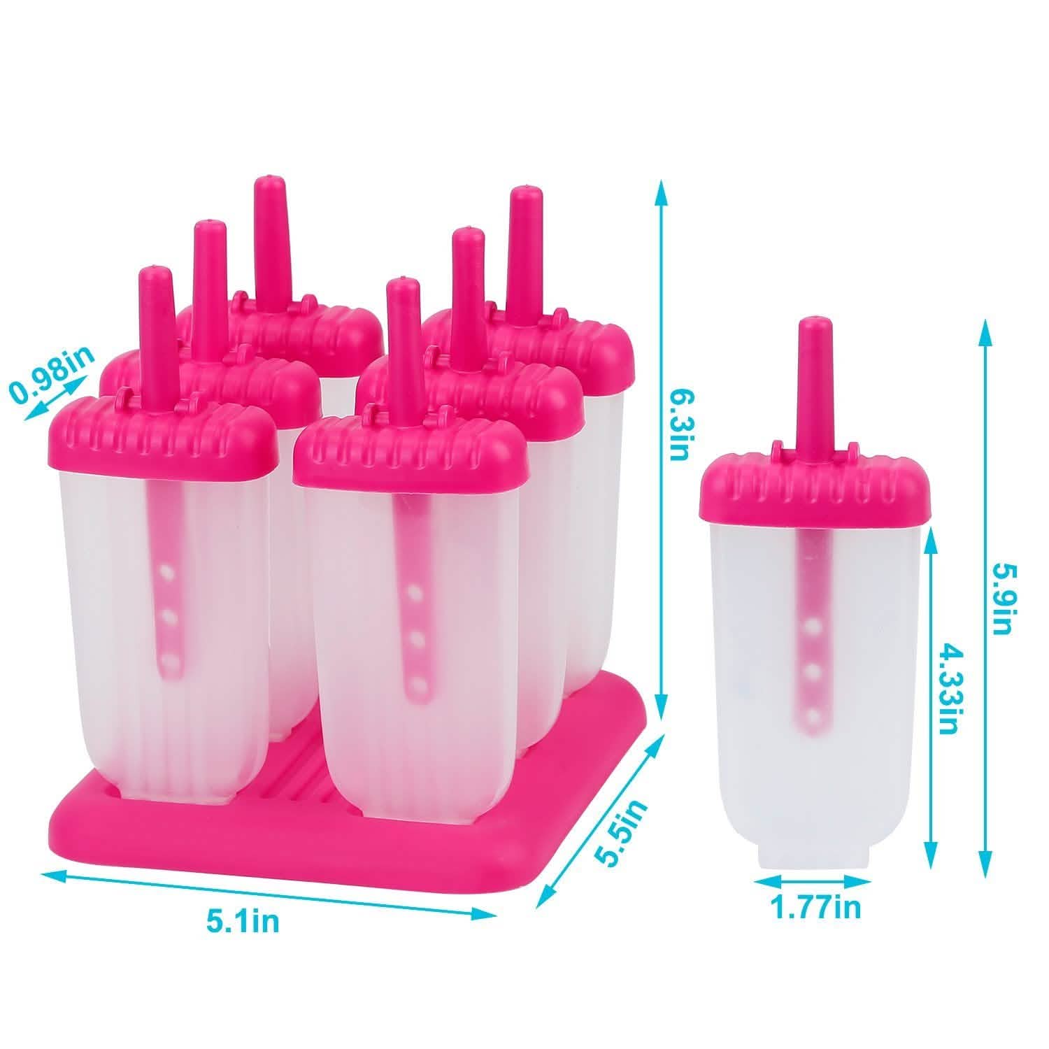6-Piece Reusable Popsicle Mold Set
