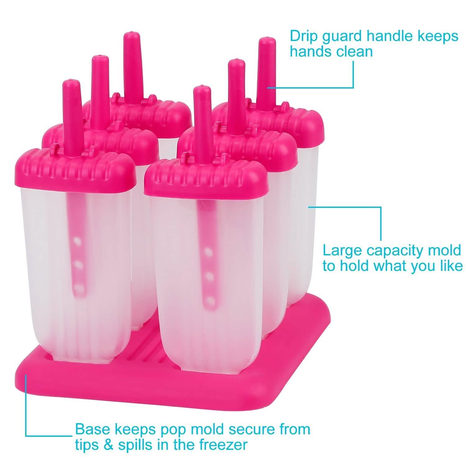 6-Piece Reusable Popsicle Mold Set