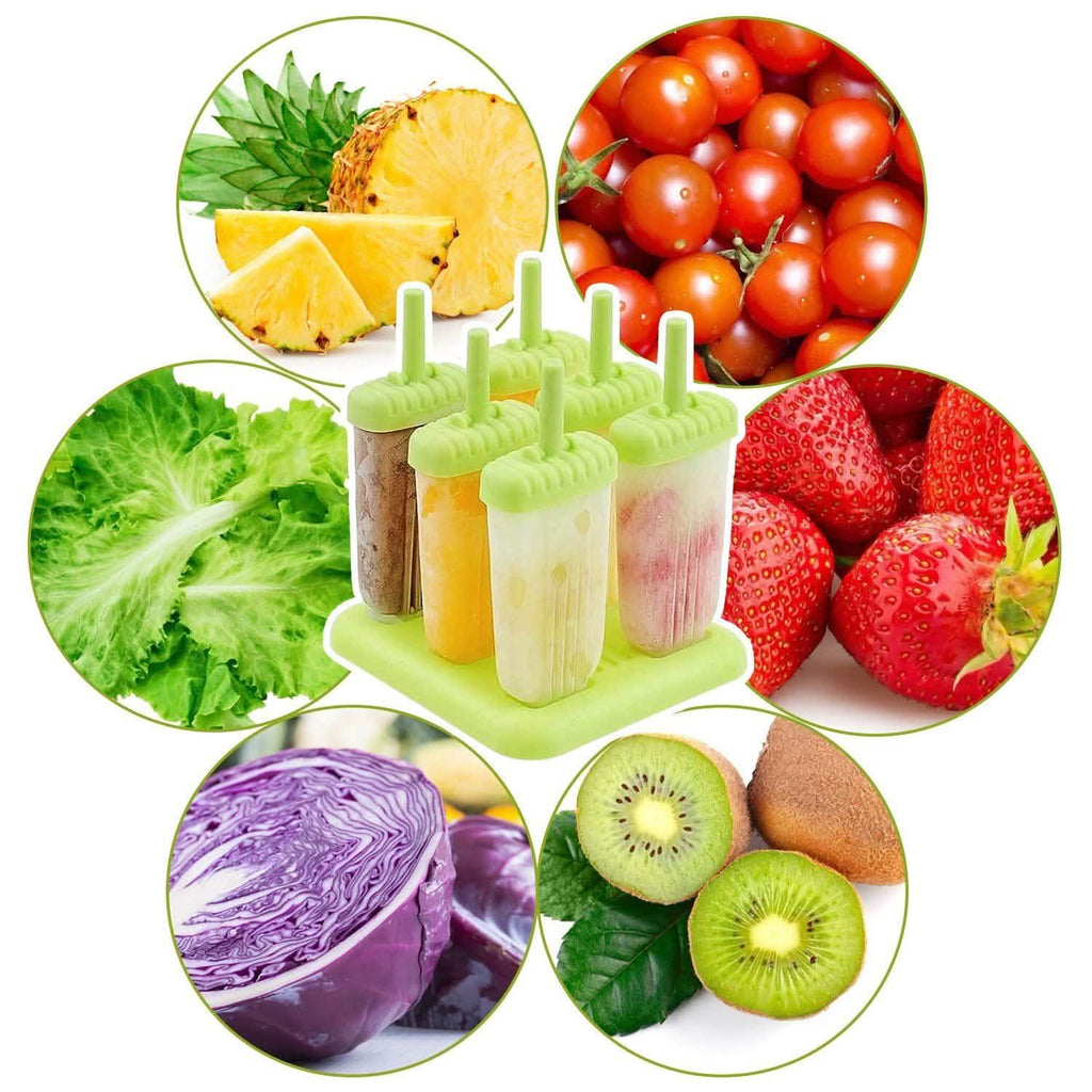 6-Piece Reusable Popsicle Mold Set