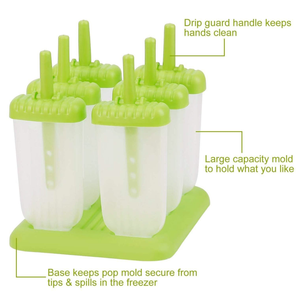 6-Piece Reusable Popsicle Mold Set