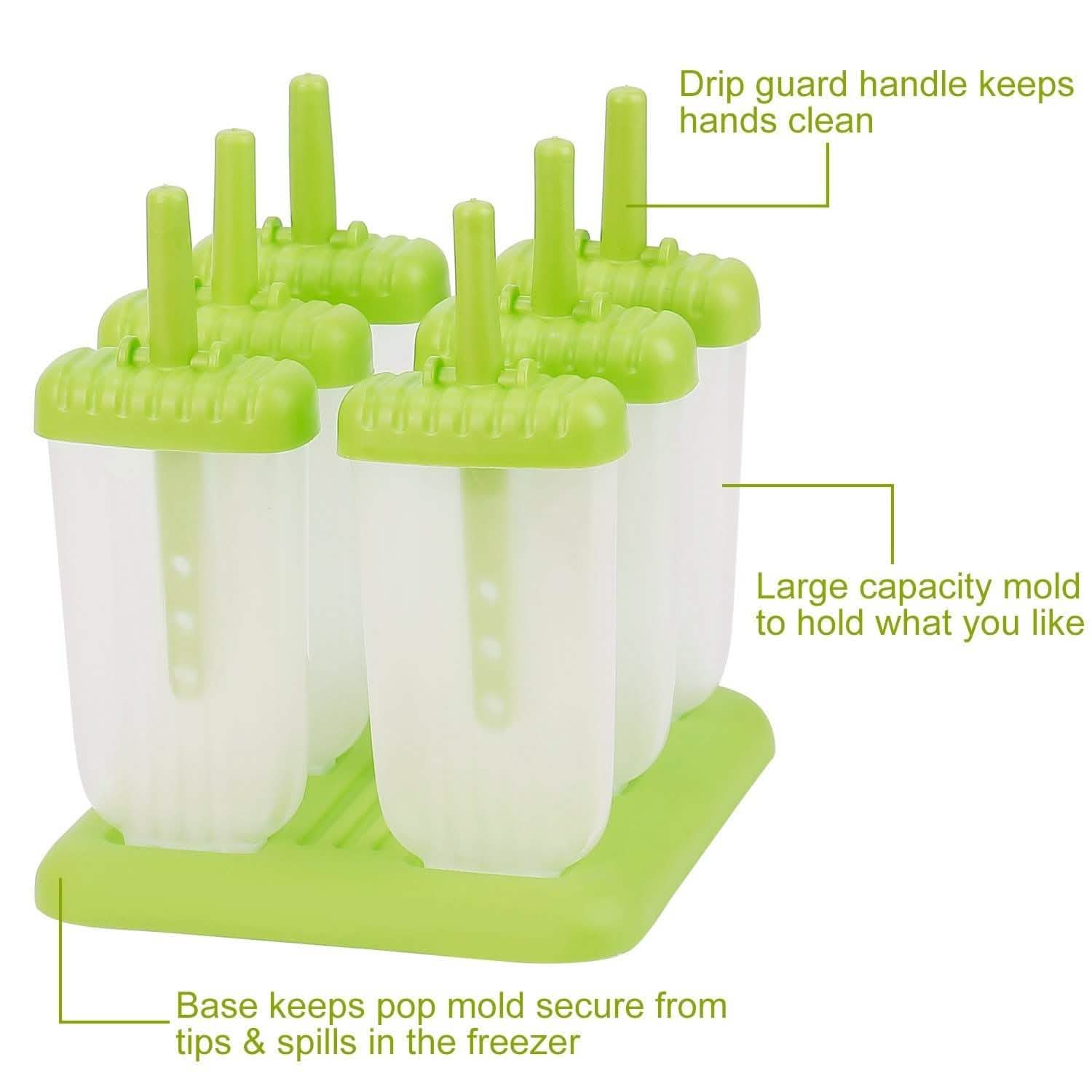 6-Piece Reusable Popsicle Mold Set