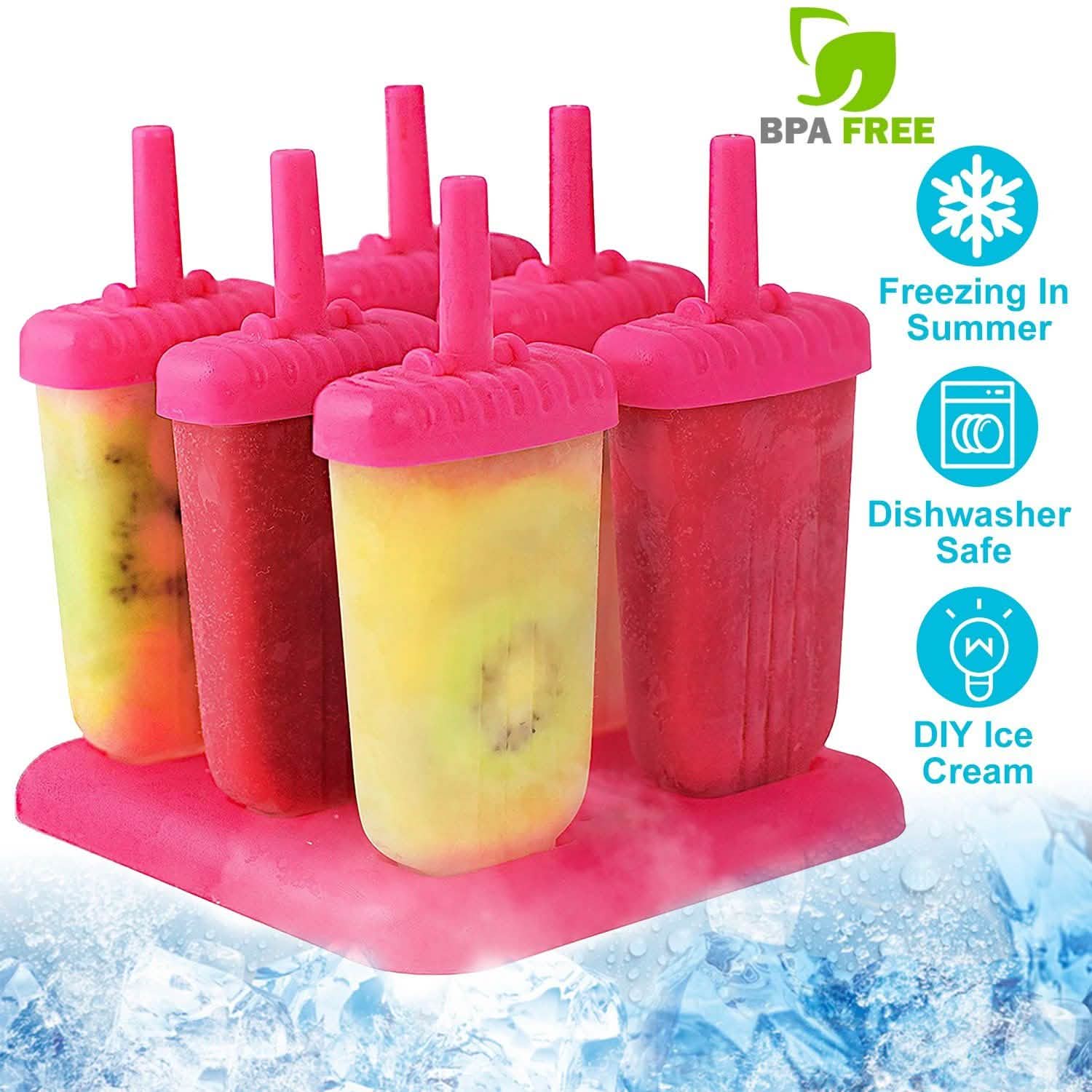 6-Piece Reusable Popsicle Mold Set