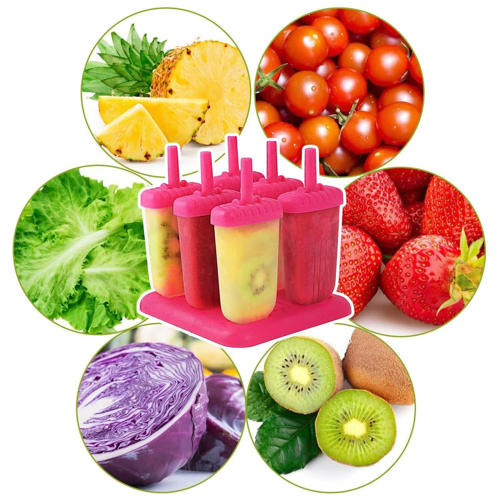 6-Piece Reusable Popsicle Mold Set