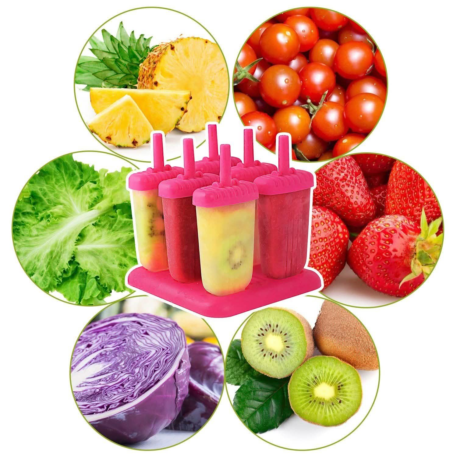 6-Piece Reusable Popsicle Mold Set
