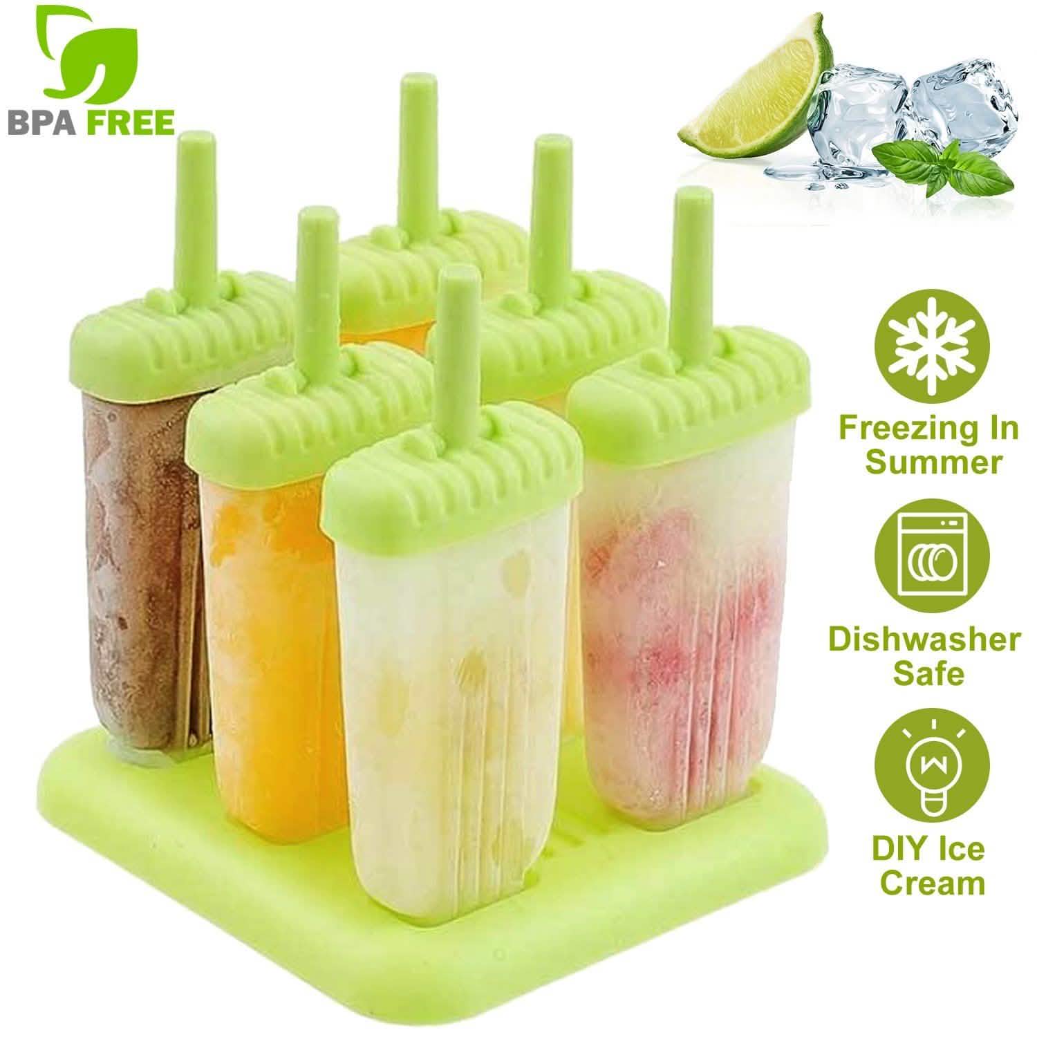 6-Piece Reusable Popsicle Mold Set