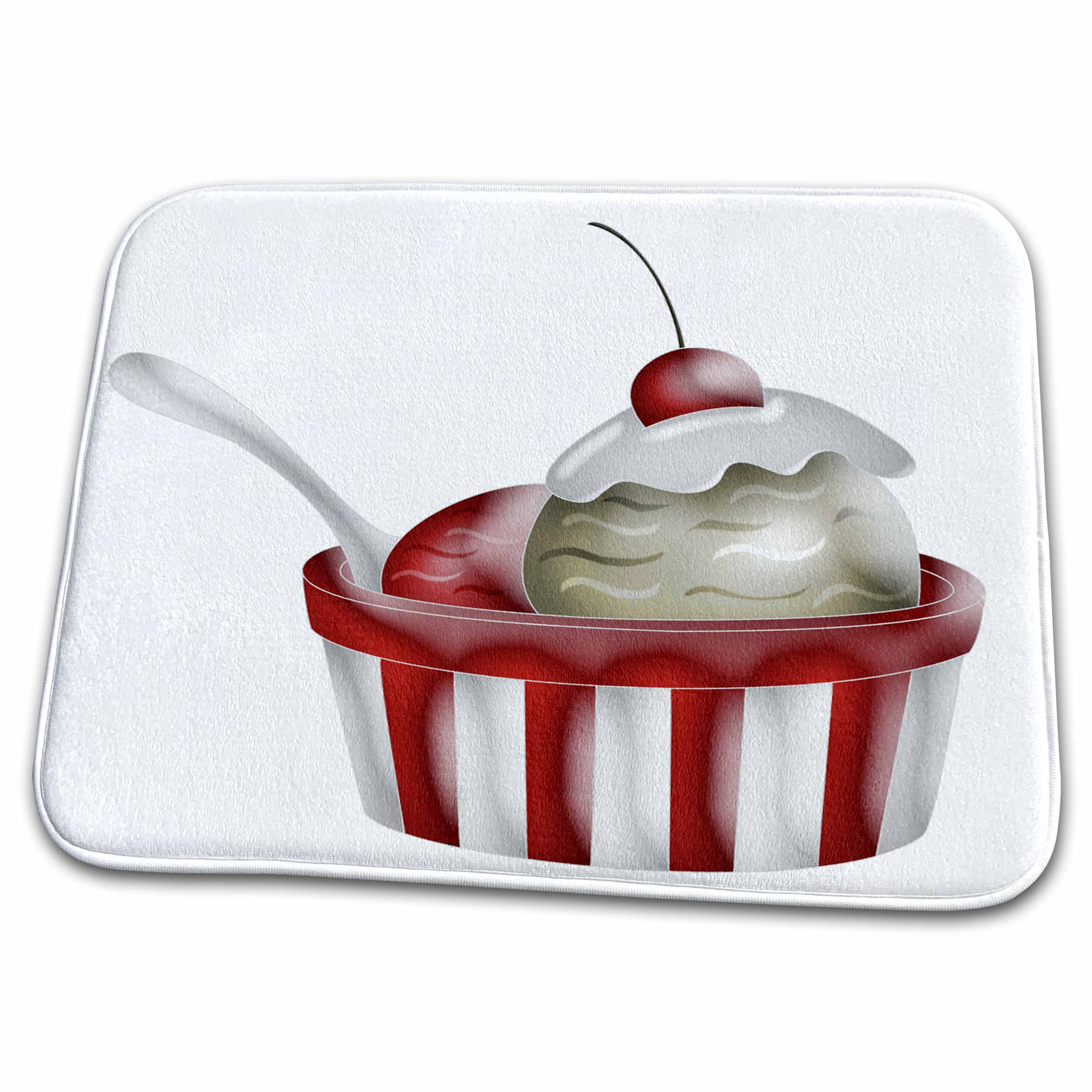 Cherry Ice Cream Dish Drying Mat